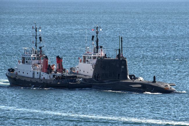 Chris Day | Astute Class SSN under escort on Plymouth Sound
