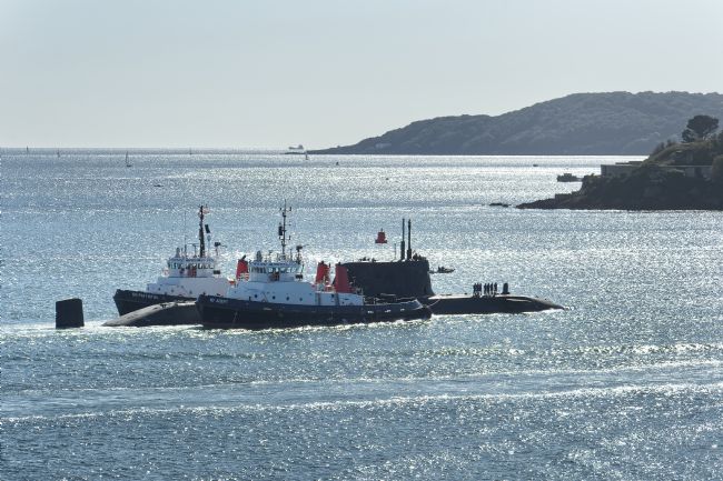 Chris Day | Astute Class SSN under escort on Plymouth Sound
