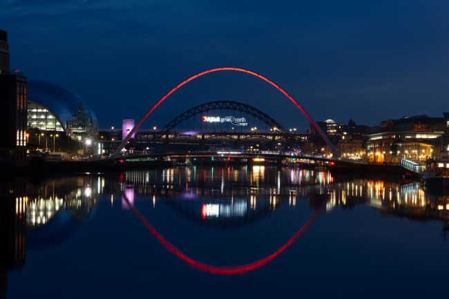 Ann Garrett | Gateshead Millennium Bridge, Newcastle Quayside at Night