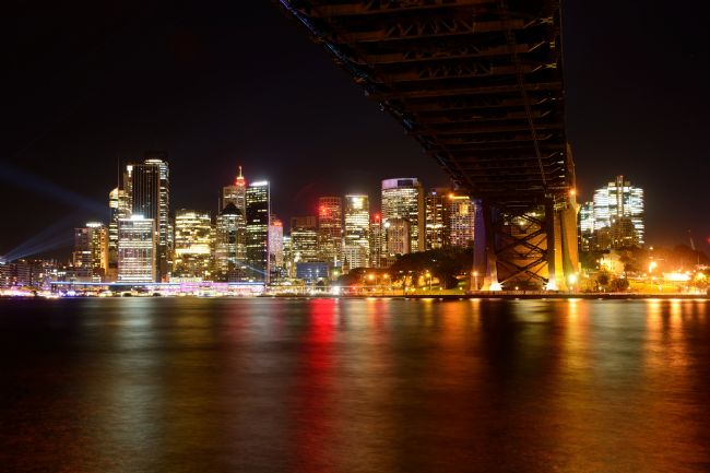 Kaye Menner | Sydney Skyline From Milsons Point During Vivid Sydney