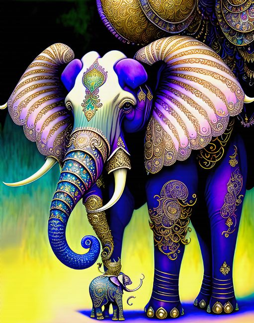 Kaye Menner | Elegant Ornamental Elephant by Kaye Menner