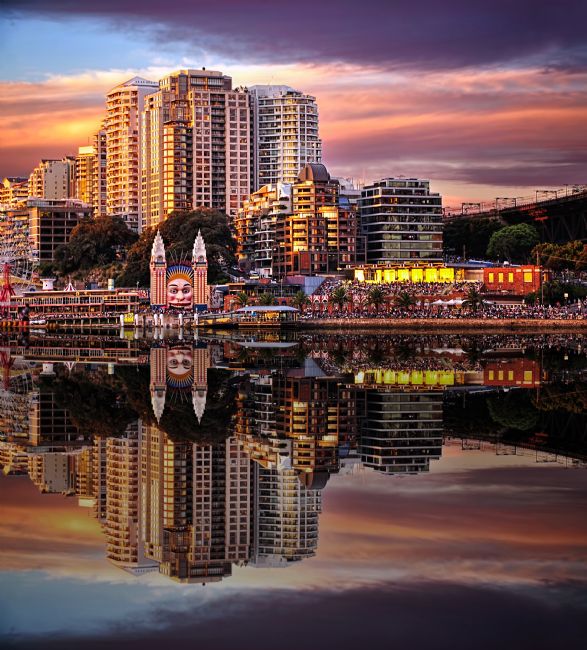 Kaye Menner | Sunset Reflections 2 - Luna Park Sydney