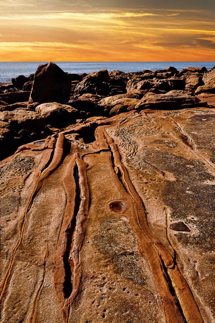 Kaye Menner | Rock Formations at Sunset - Palm Beach