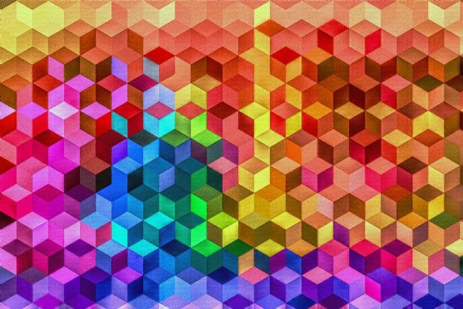 Kaye Menner | Colorful Textured Wall Cubes