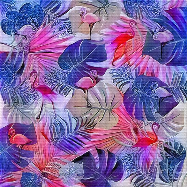 Kaye Menner | Flamingos and Tropical Leaves Art