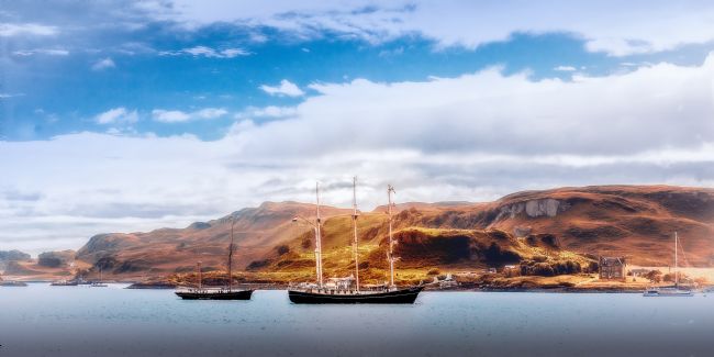 Cyndy Duff | Schooner Off Kerrera Scotland