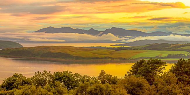 Cyndy Duff | Arran Sunset on River Clyde Scotland