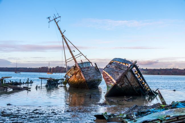 Mike Carroll | Boat Wrecks at Pin Mill in Suffolk - High Definition image