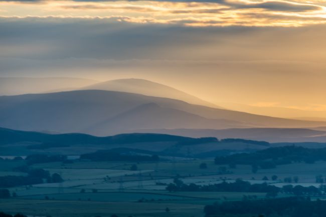 Mike Carroll | Sunset over the Cheviot Hills