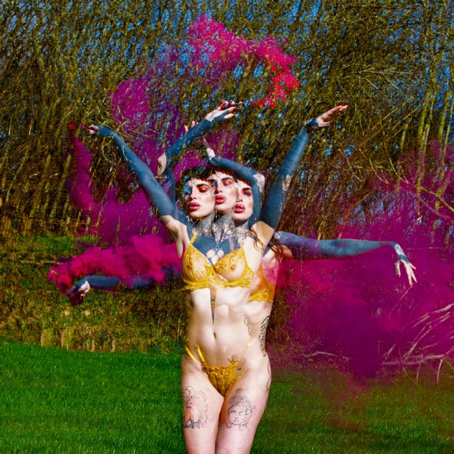 Theodore Crush | Raven hair ruby lips, sparks fly from her fingertips