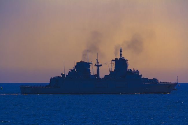 Kris Ohlsson | German Naval Frigate at Sunset