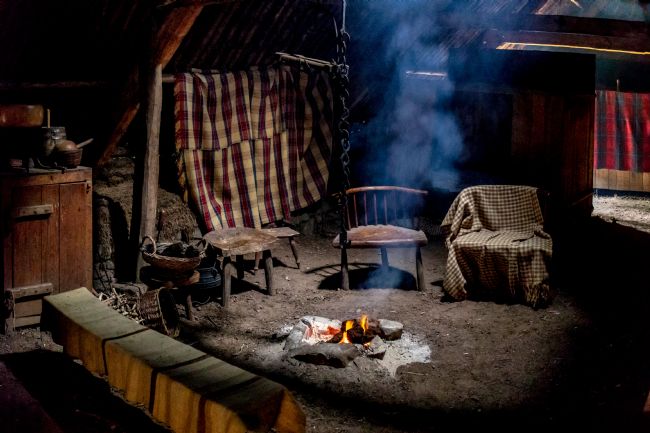 Roger Hollingsworth | Inside a Traditional Crofter's Home heated by a peat fire.