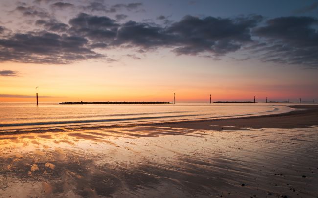 David Powley | Norfolk Beach Sunrise at Sea Palling