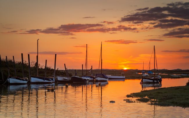 David powley | Sunset over Blakeney Harbour