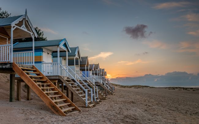 David Powley | Beach Hut Sunset at Wells