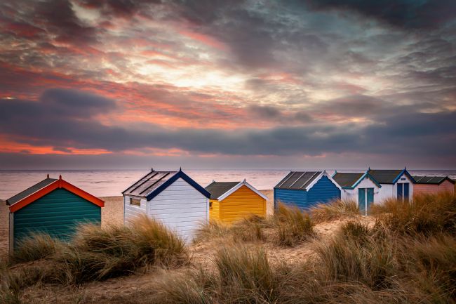 David Powley | Southwold beach huts at sunrise