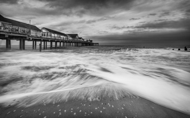 David Powley | Southwold Pier Winter Dawn Monochrome