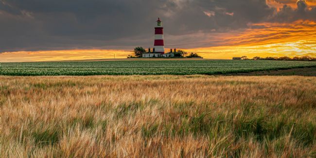 David Powley | Happisburgh Lighthouse Norfolk Under an Orange Sky