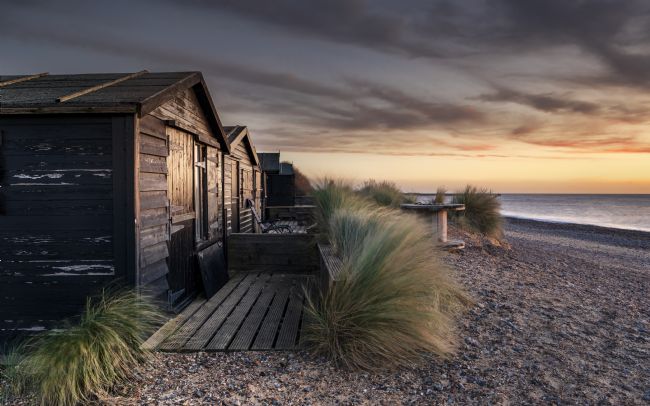 David Powley | Walberswick Beach Huts At Sunrise