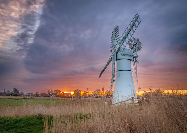 David Powley | Sunrise Over Thurne Mill Norfolk