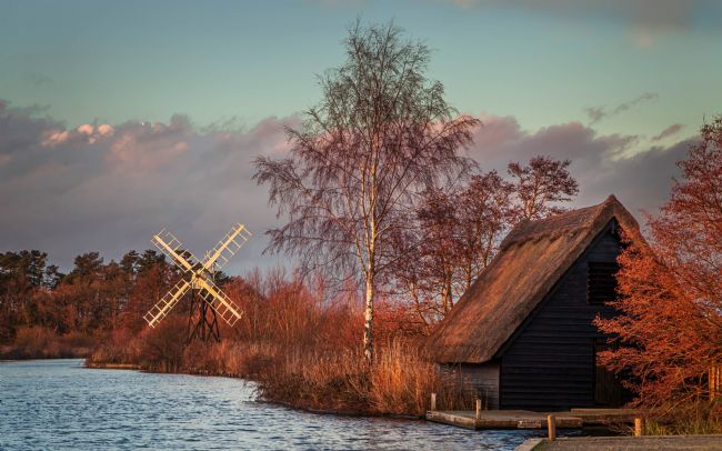 David Powley | Evening Light on Boardmans Mill Norfolk  