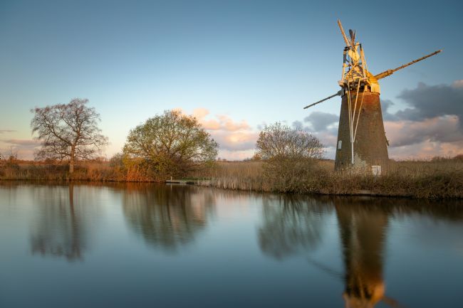David Powley | Early Morning Light on Turf Fen Mill Norfolk
