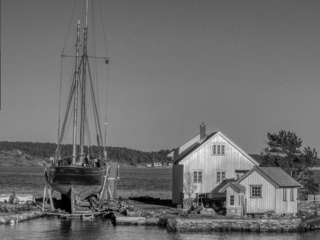 Chris Langley | Evening on the Boat Slip, Risor, Norway