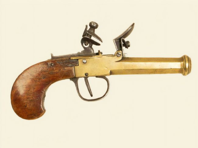 Chris Langley | BelgianFlintlock brass barrelled pocket pistol