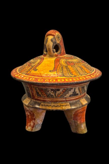 Chris Langley | Mayan  decorated pottery with lid