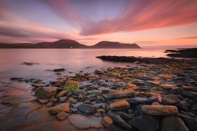 Barbara Jones | Sunset over Hoy From Warebeth West Mainland Orkney  