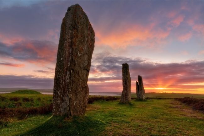 Barbara Jones | Ring of Brodgar Setting Sun Orkney Isles Scotland