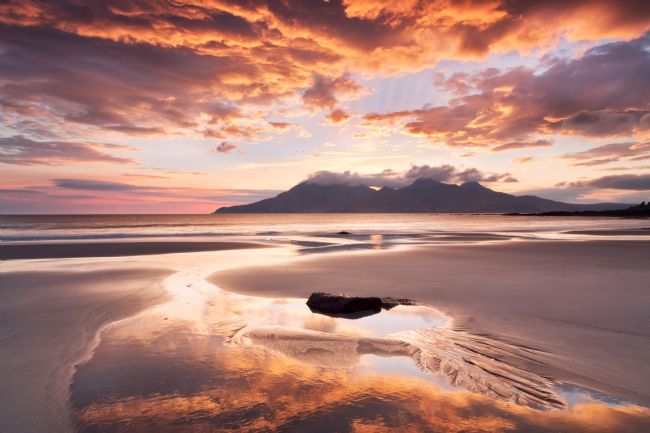 Barbara Jones | Singing Sands Sunset over Rum Isle of Eigg Scotland