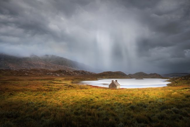 Barbara Jones | Loch Stack Bothy Sun and Showers Sutherland Scotland
