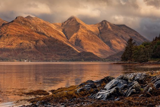 Barbara Jones | Five Sisters of Kintail  Moody Light Loch Duich  Scotland