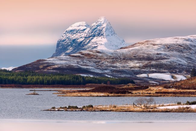 Barbara Jones | Suilven in Winter Loch Borralan Assynt Scotland.