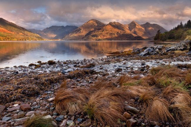 Barbara Jones | Five Sisters of Kintail from Loch Duich  Scottish Highlands