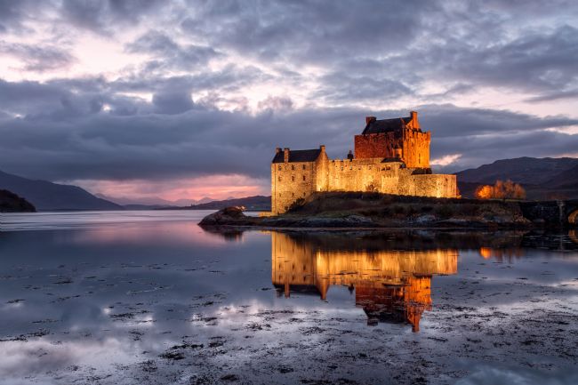 Barbara Jones | Eilean Donan Castle at Night Loch Duich Scotland