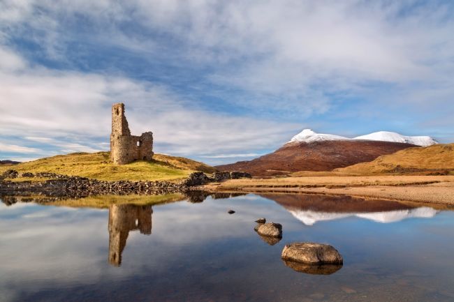 Barbara Jones | Ardvreck Castle Reflection Loch Assynt Scotland