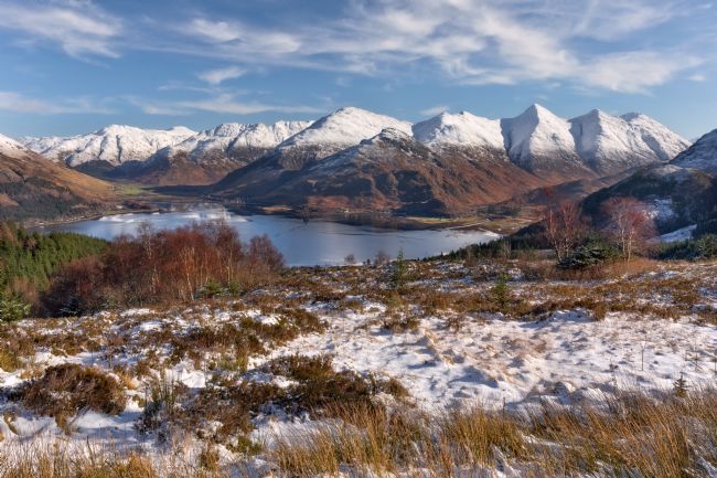 Barbara Jones | Five Sisters from Mam Ratagan in Winter Kintail Scotland.