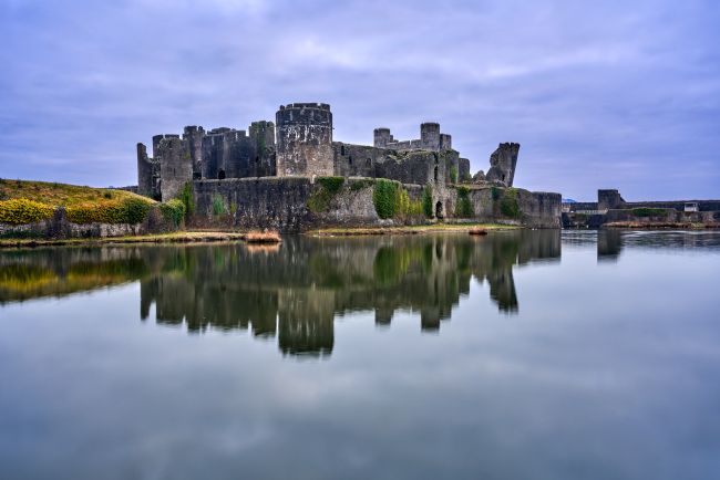 Gordon Maclaren | Caerphilly Castle Sunrise Reflection