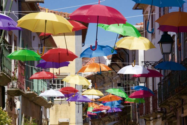 Elvia Worrall | Umbrella Street, Viana do Castelo, Portugal