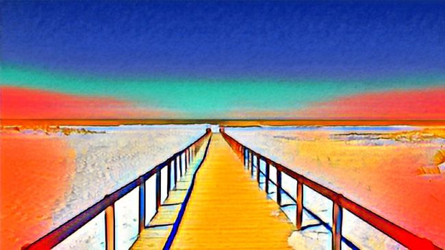 Elvia Worrall | Infinity boardwalk painting