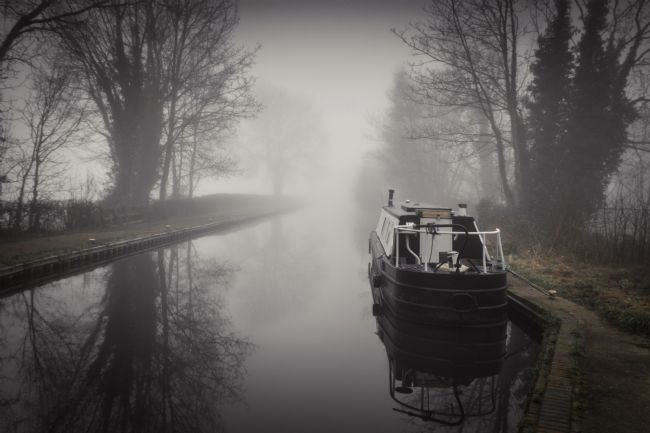 Warren Byrne | Fazeley Canal Boat in the Mist